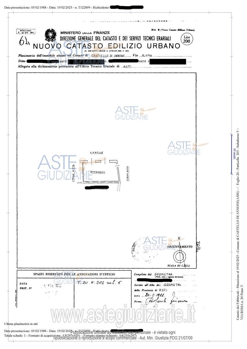 Planimetria del bene