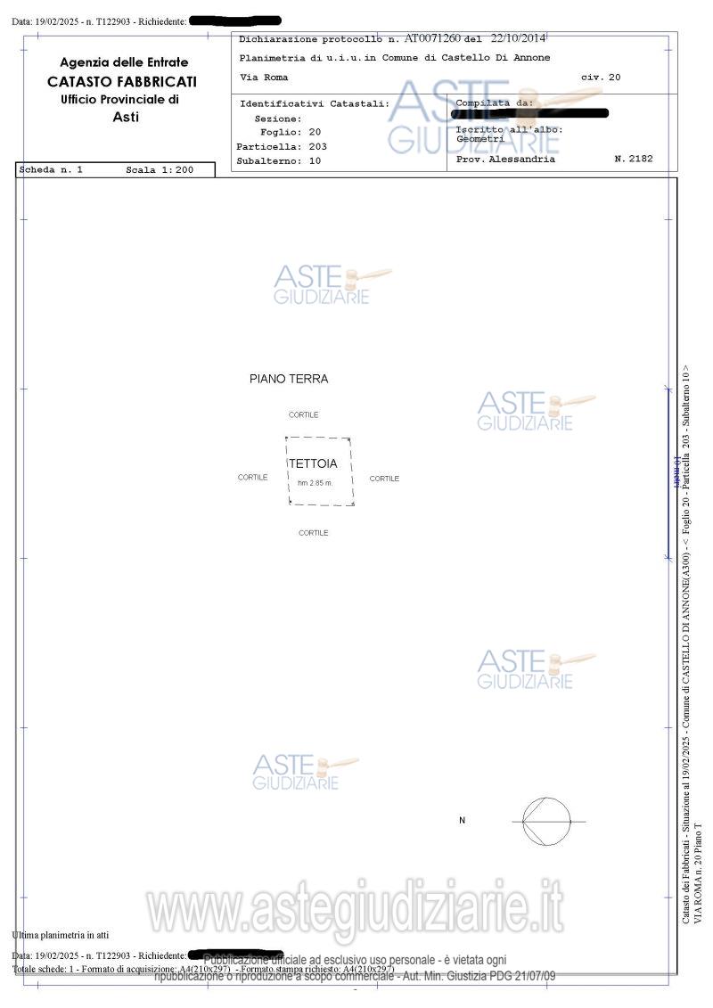 Planimetria del bene