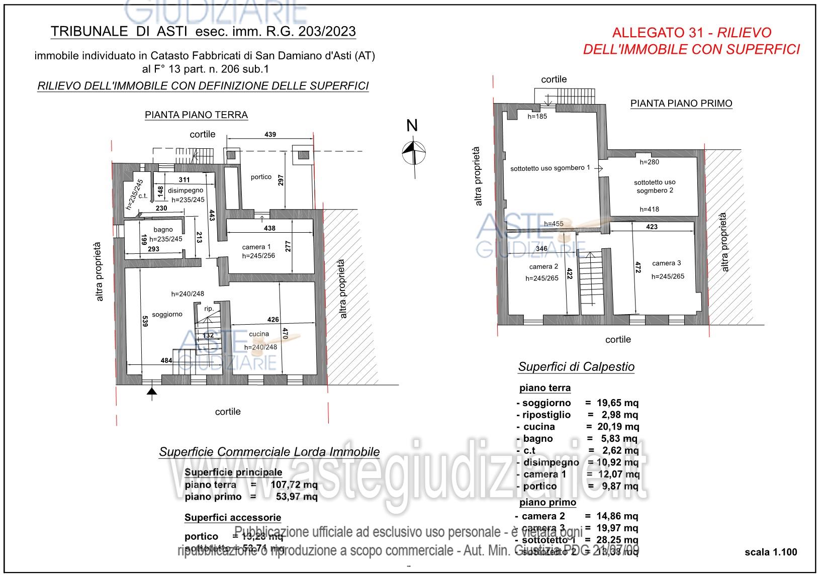 Planimetria del bene