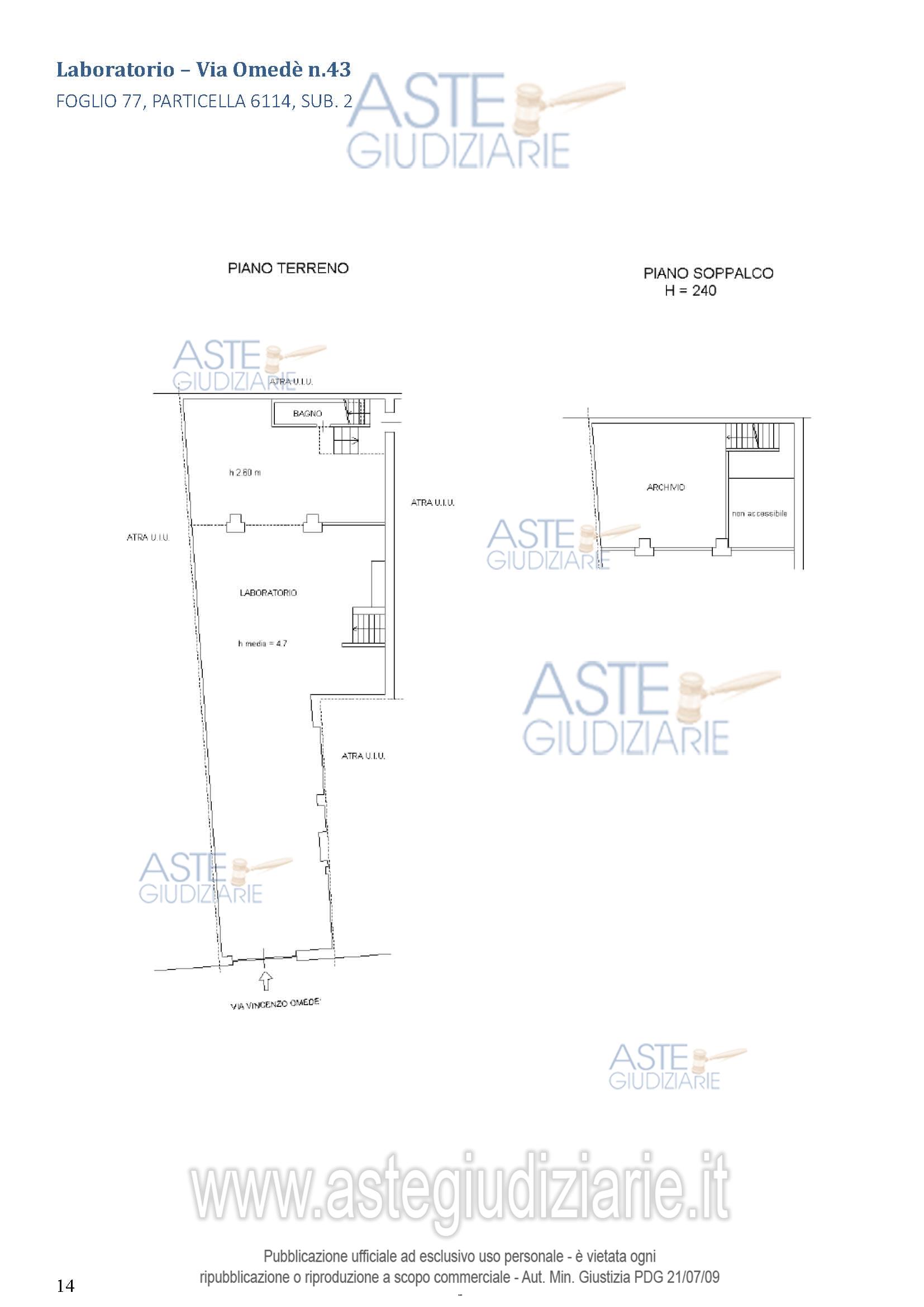 Planimetria del bene