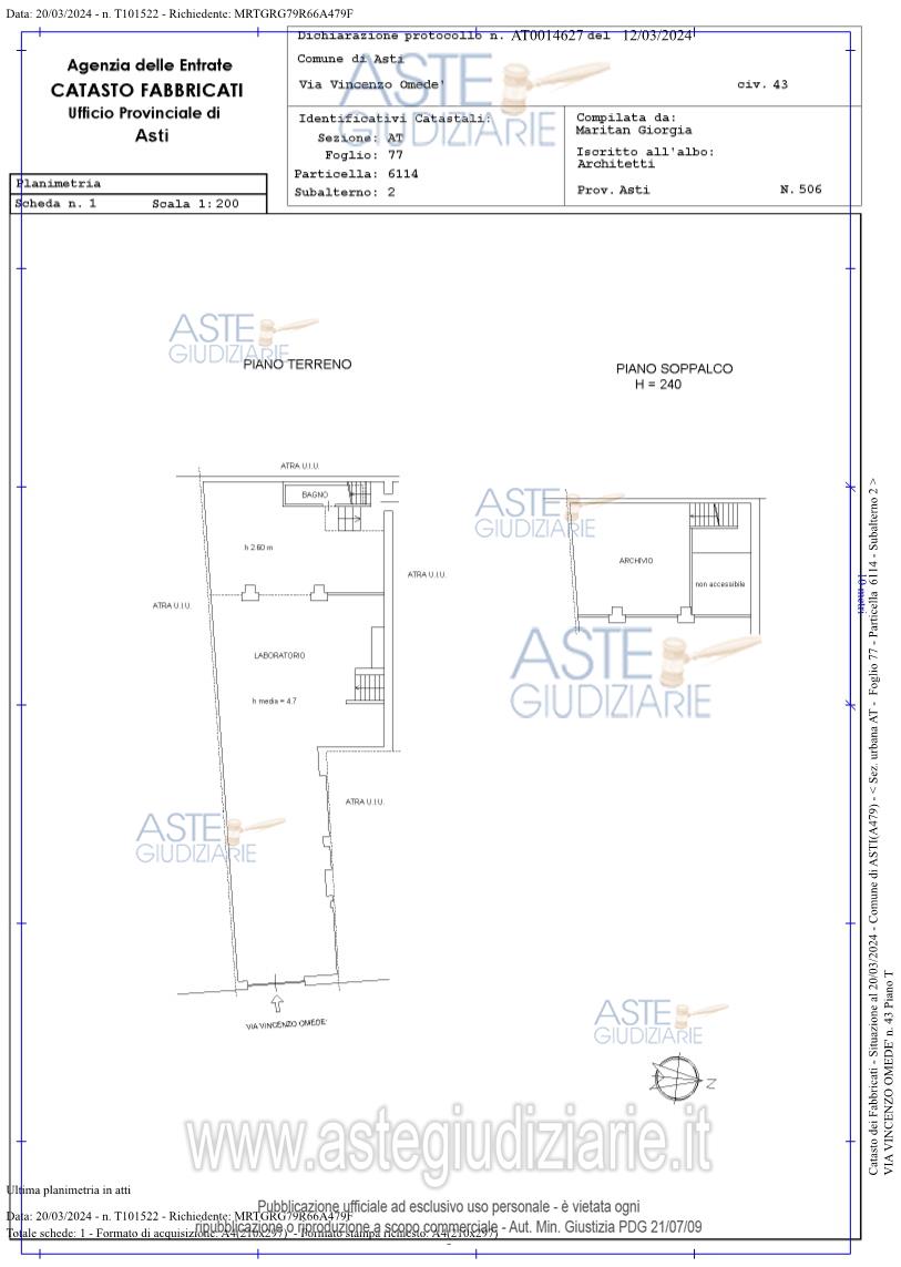 Planimetria del bene