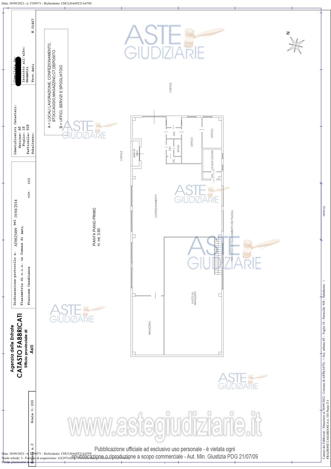 Planimetria del bene