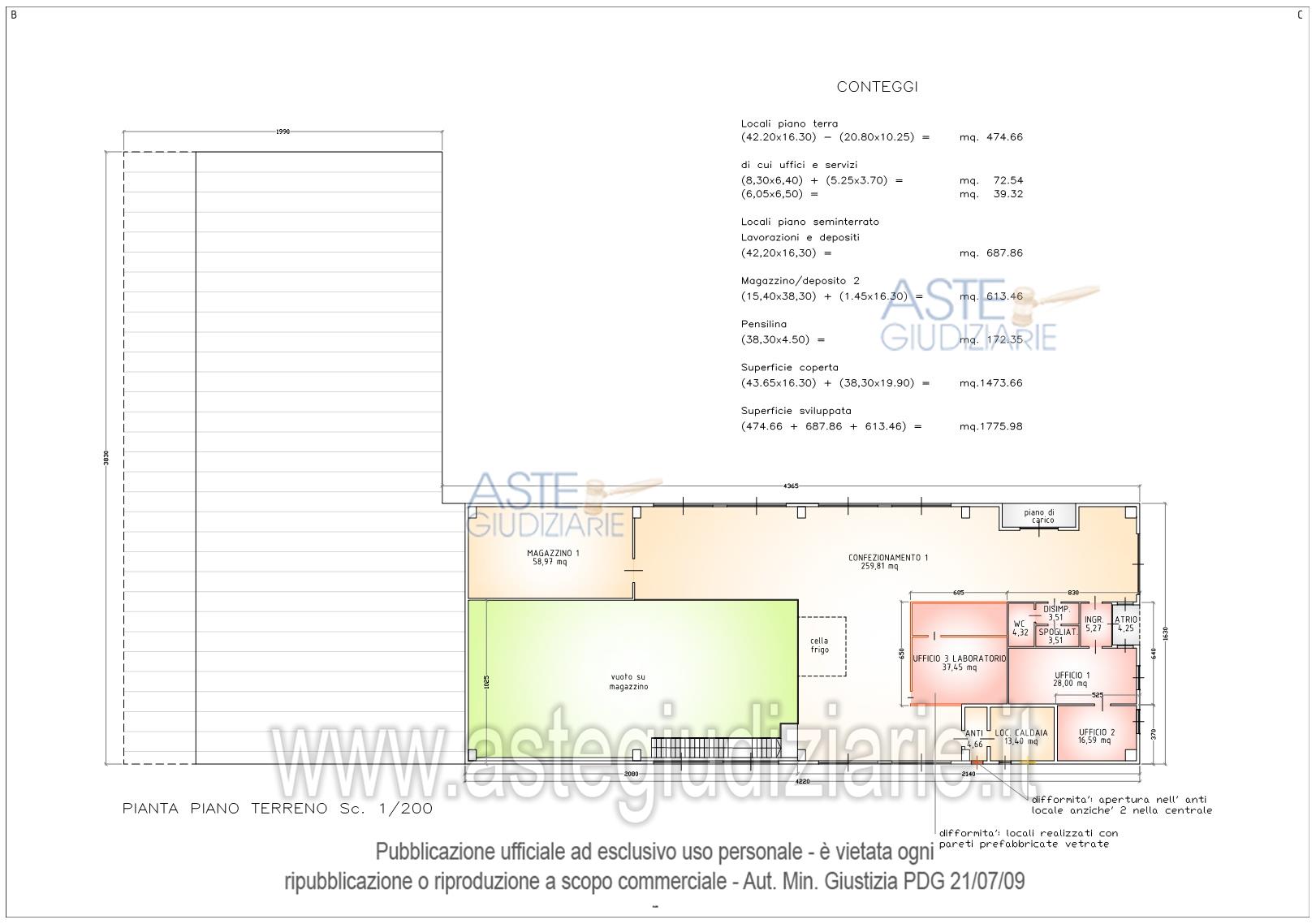 Planimetria del bene