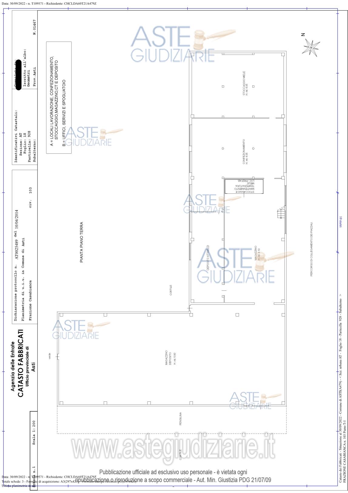 Planimetria del bene