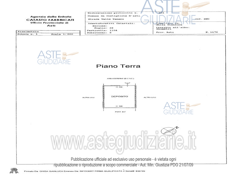 Planimetria del bene