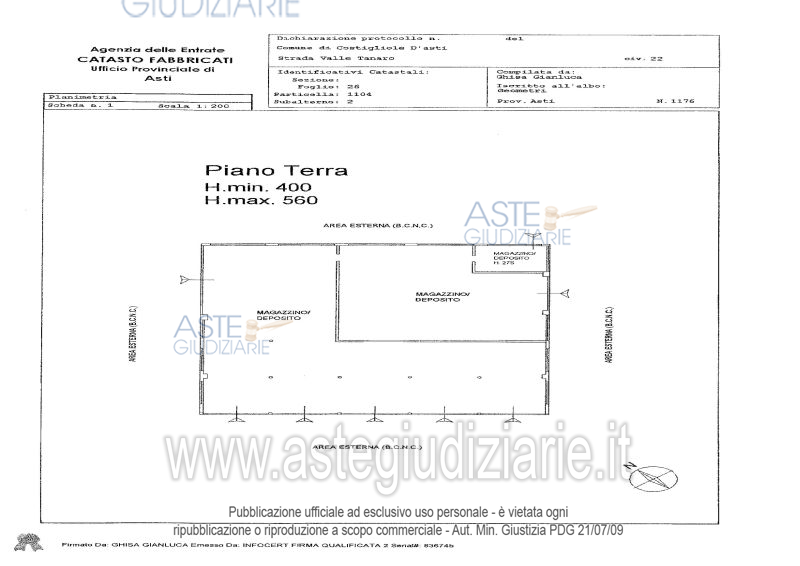 Planimetria del bene