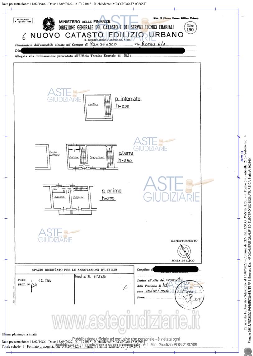 Planimetria del bene