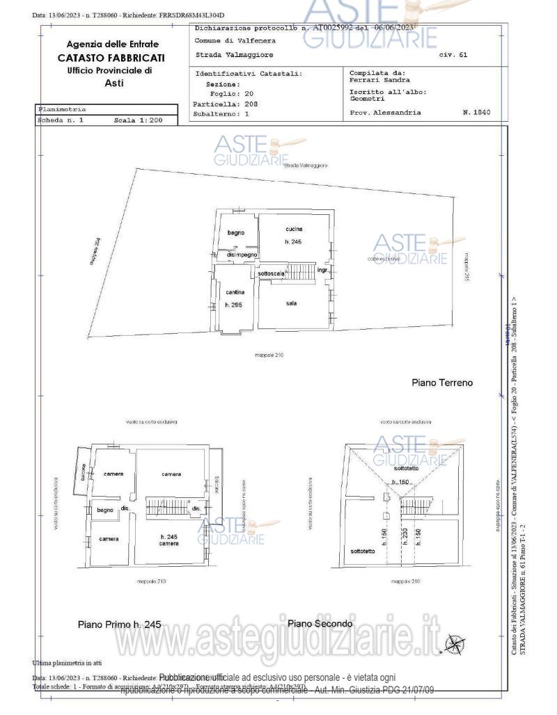 Planimetria del bene