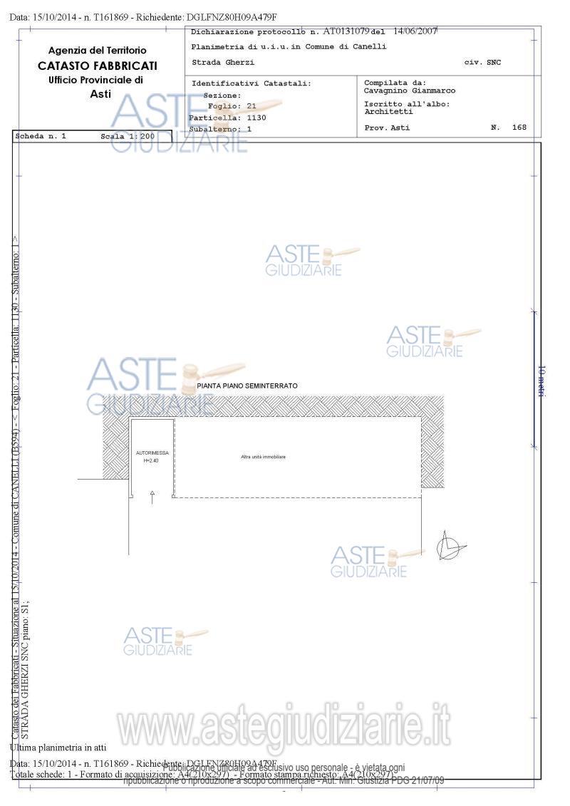 Planimetria del bene