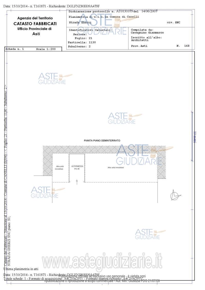 Planimetria del bene