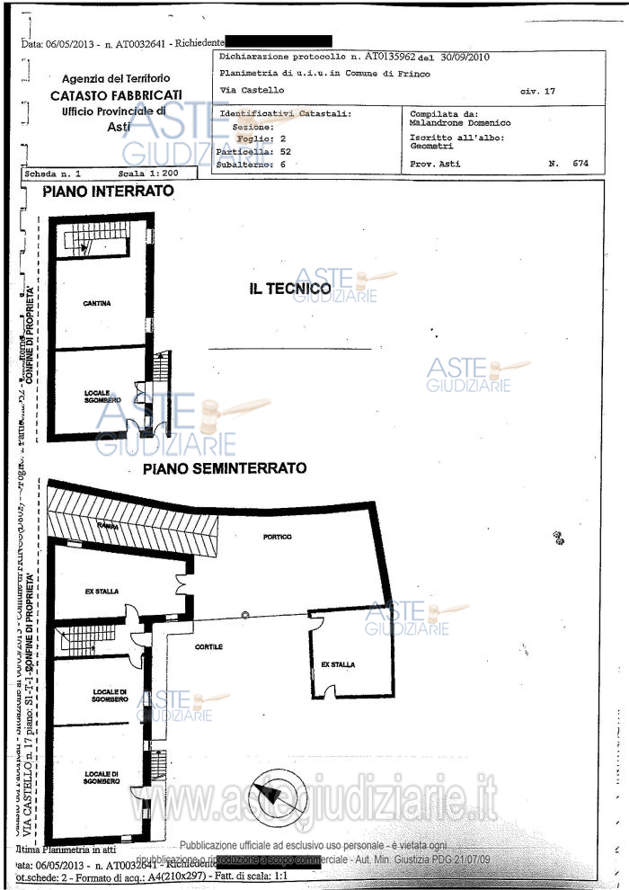Planimetria del bene