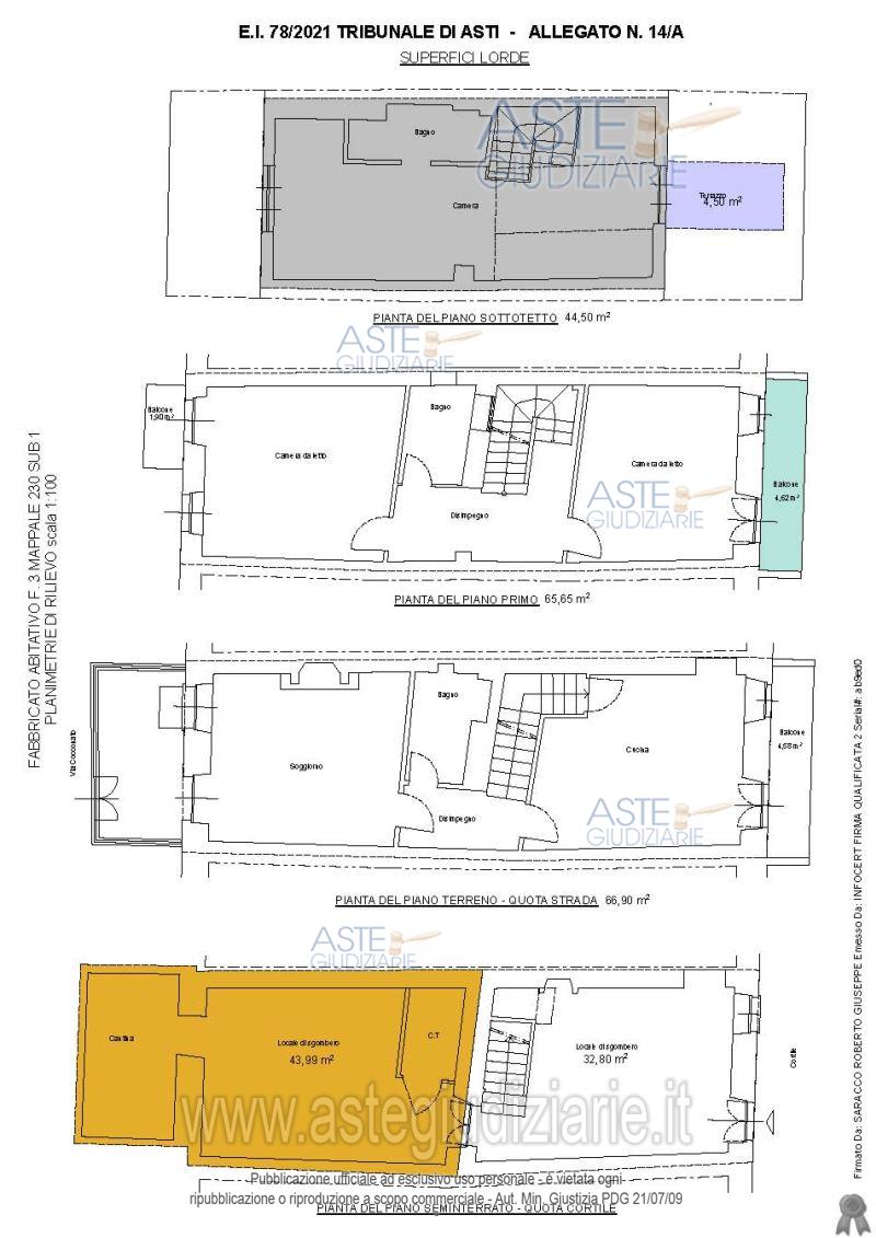 Planimetria del bene