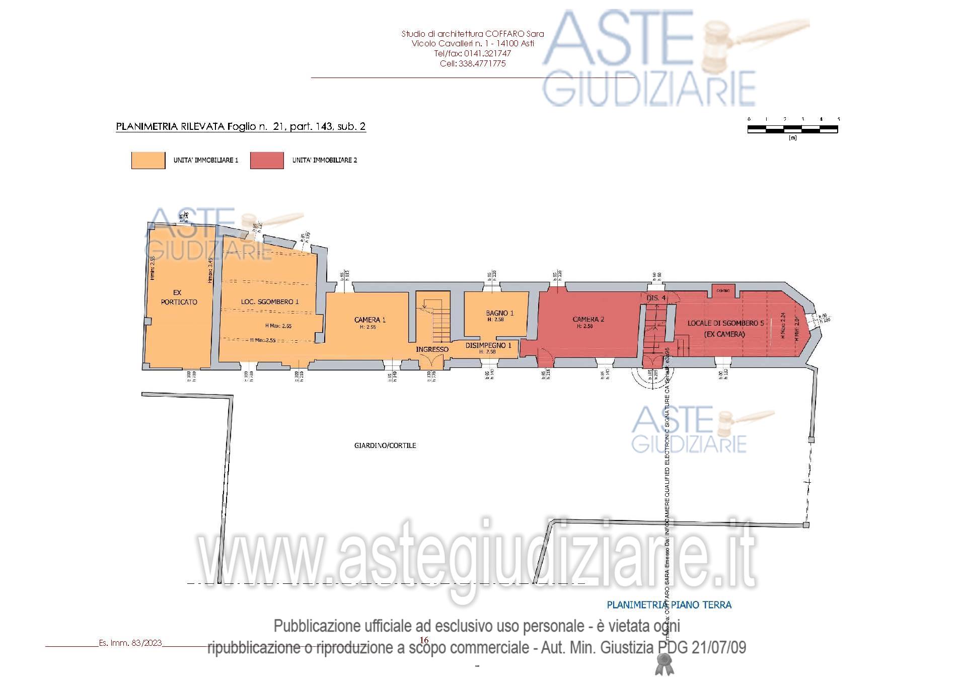 Planimetria del bene