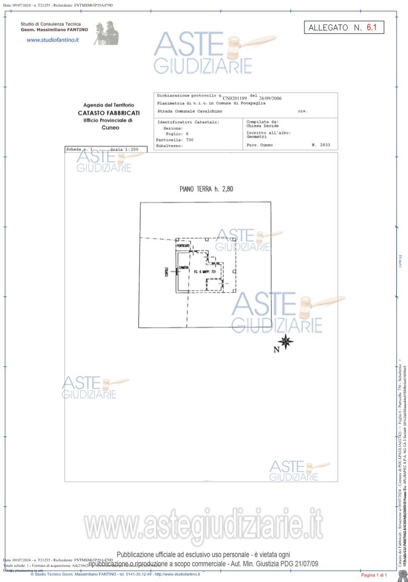 Planimetria del bene