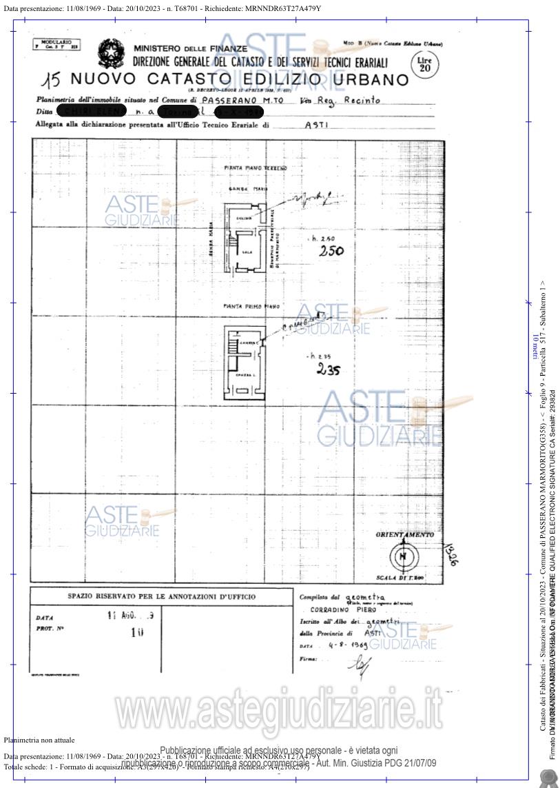 Planimetria del bene