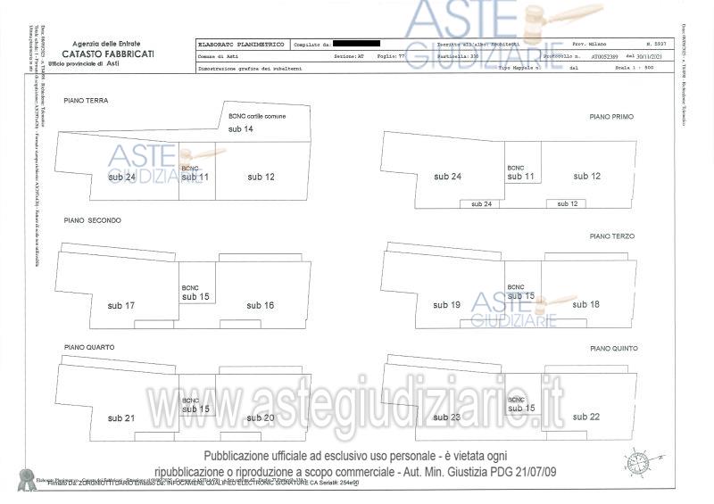 Planimetria del bene