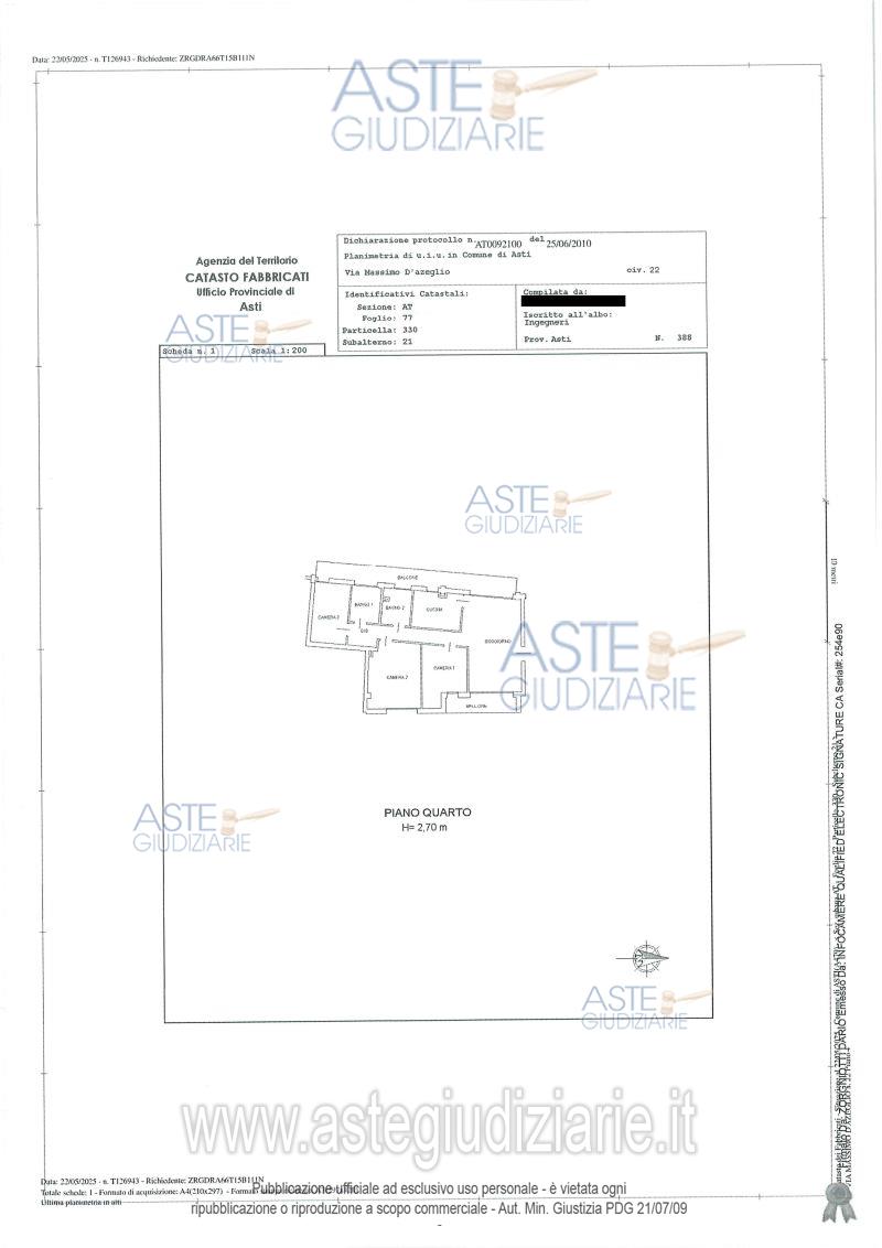 Planimetria del bene