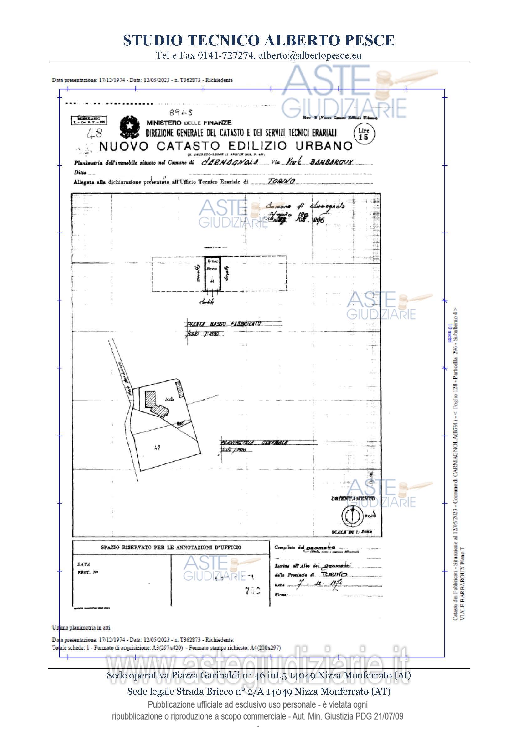 Planimetria del bene