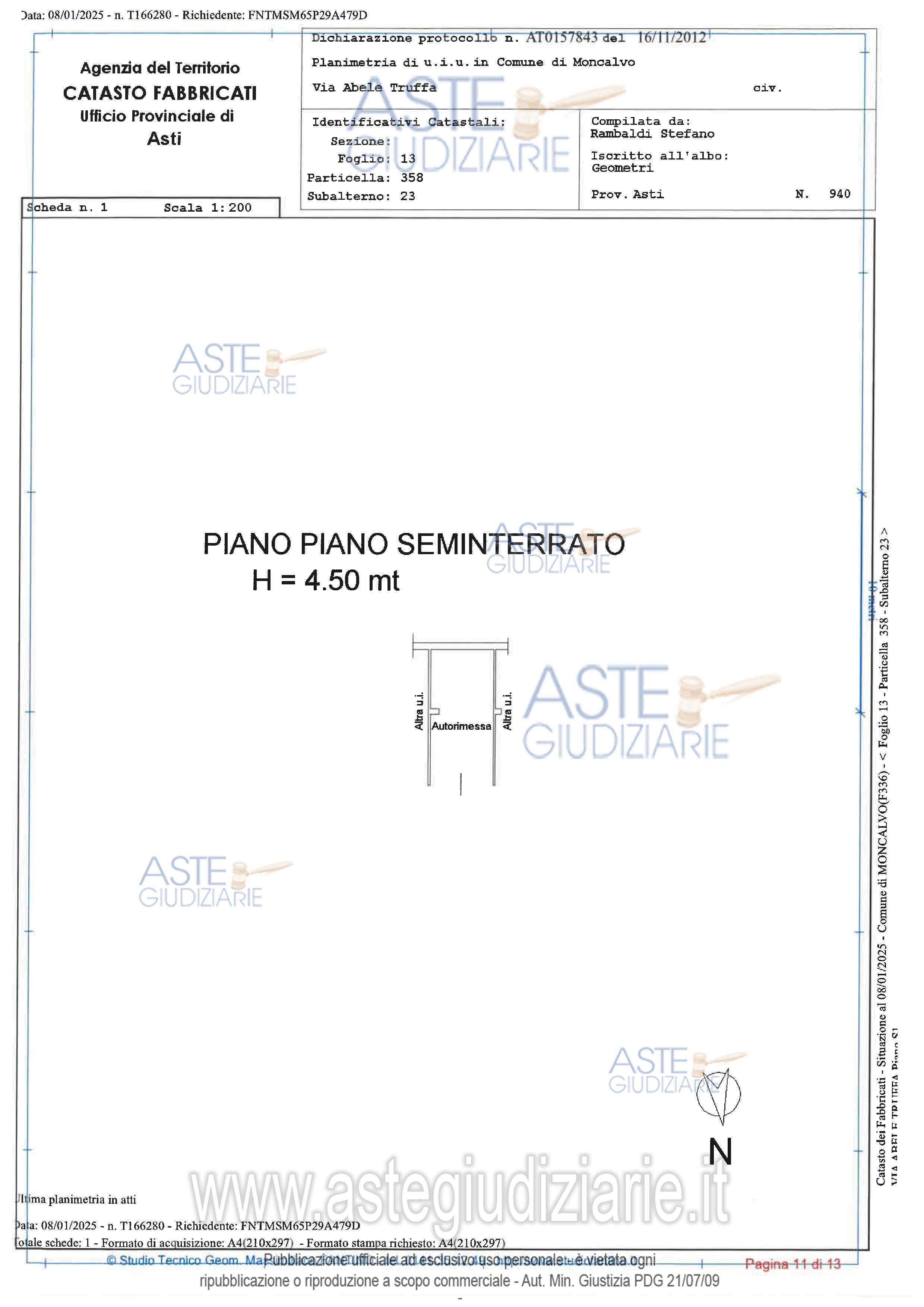 Planimetria del bene