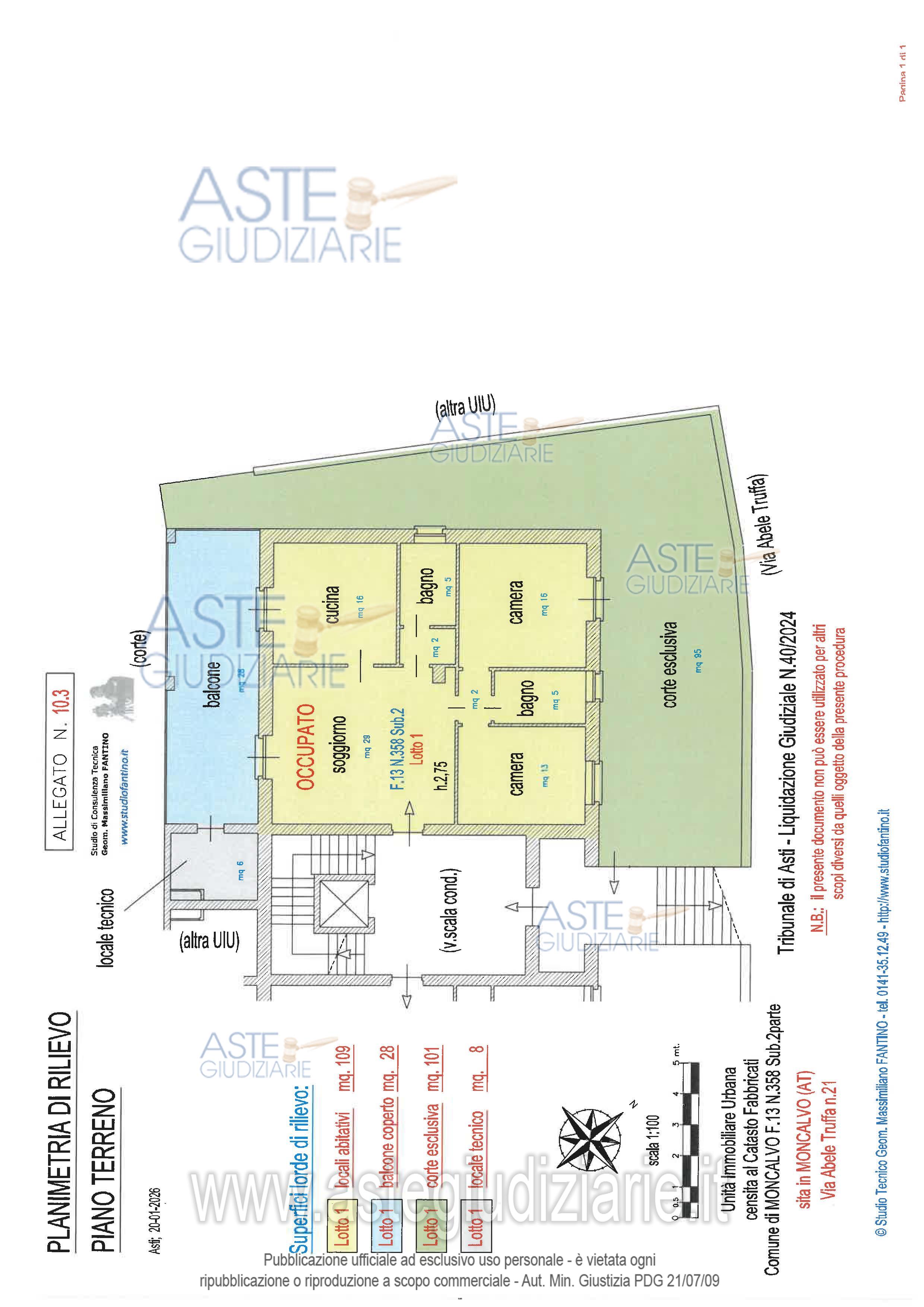 Planimetria del bene