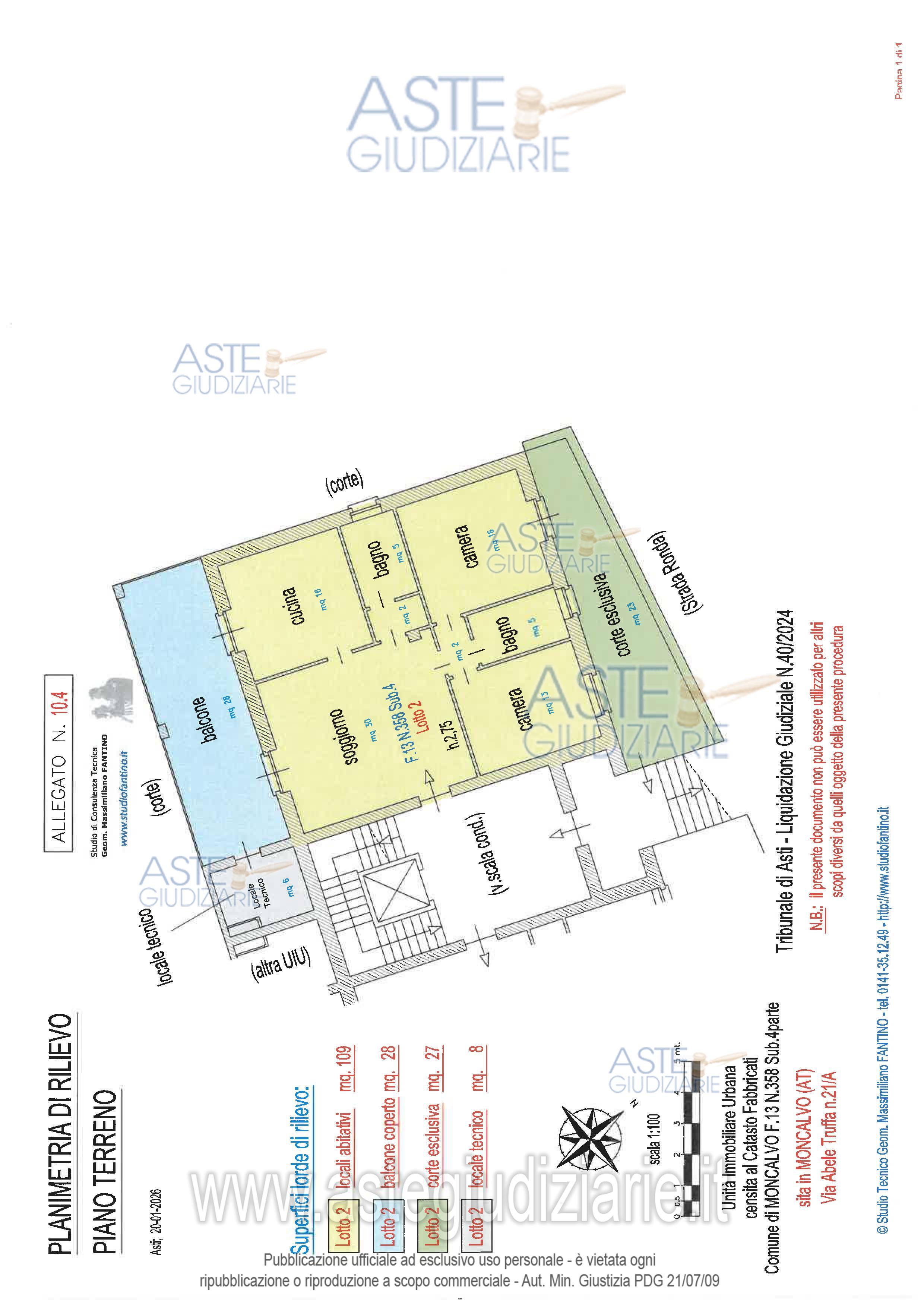 Planimetria del bene