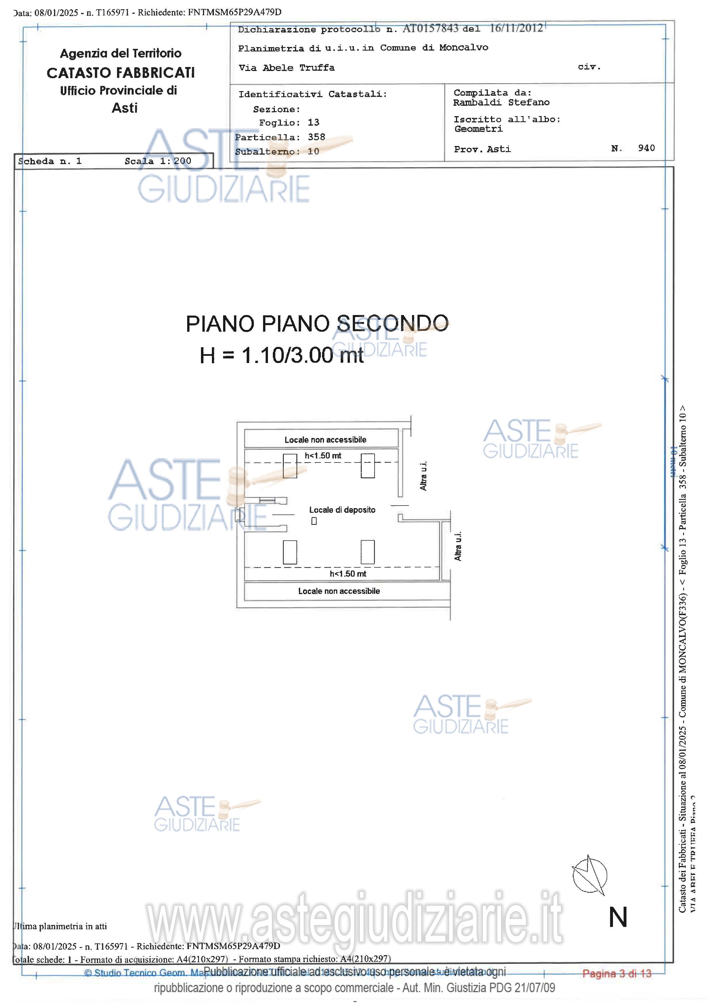 Planimetria del bene