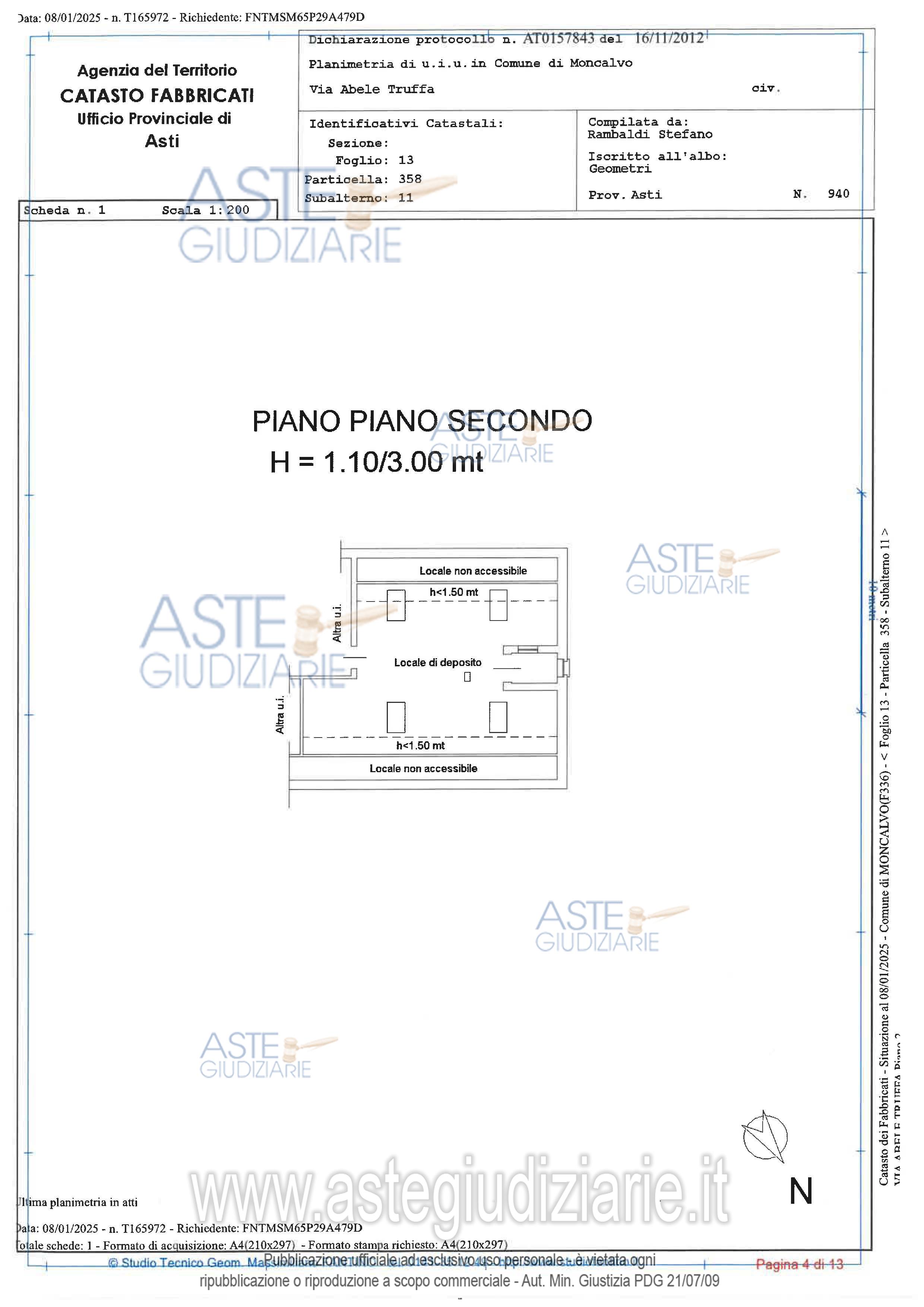 Planimetria del bene