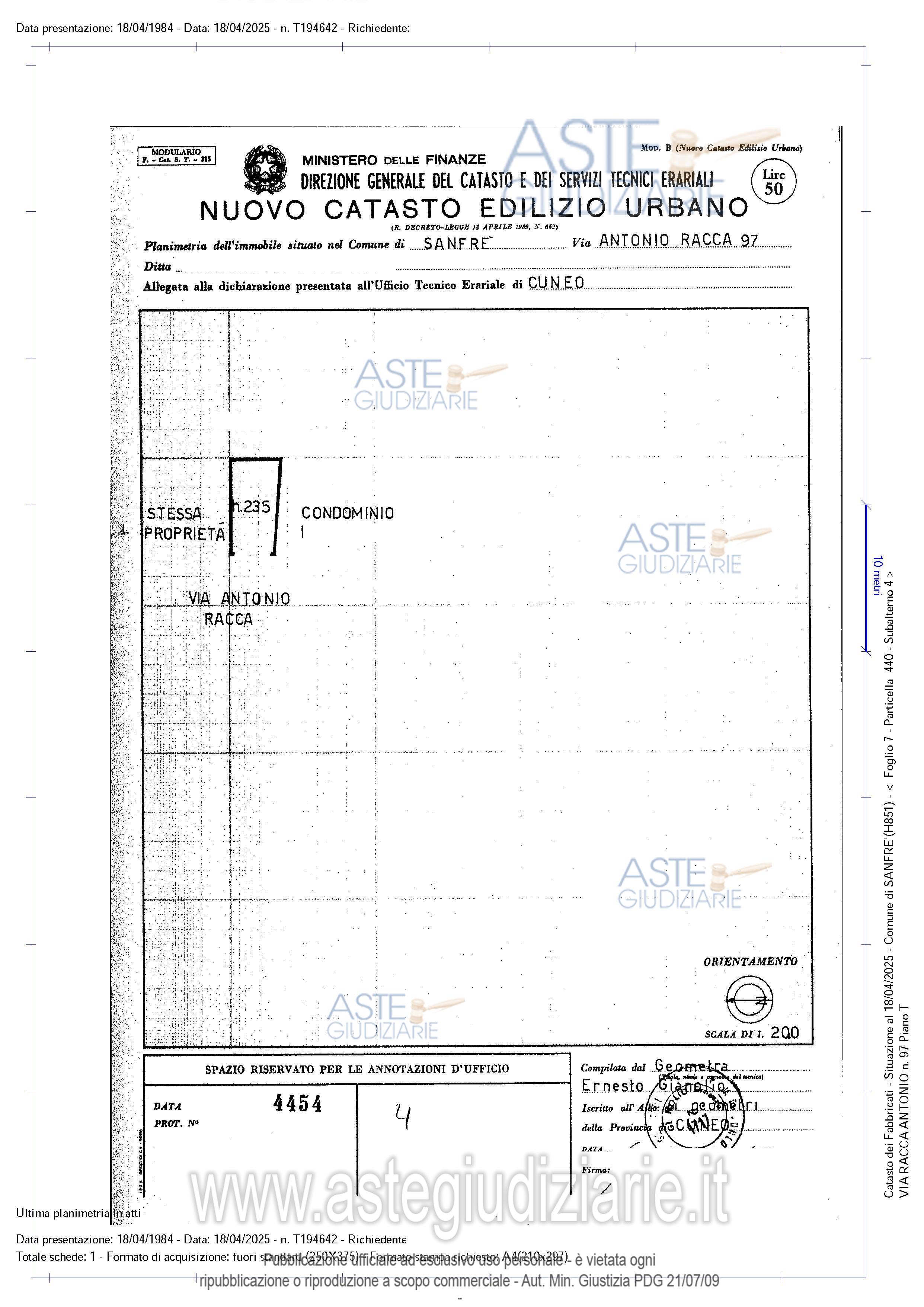 Planimetria del bene