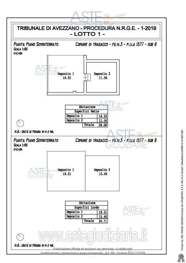 Planimetria del bene