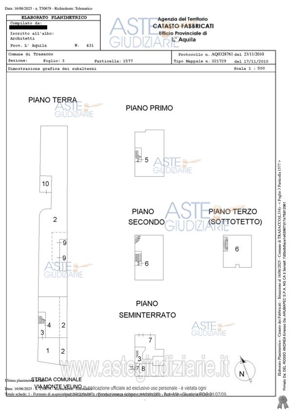 Planimetria del bene