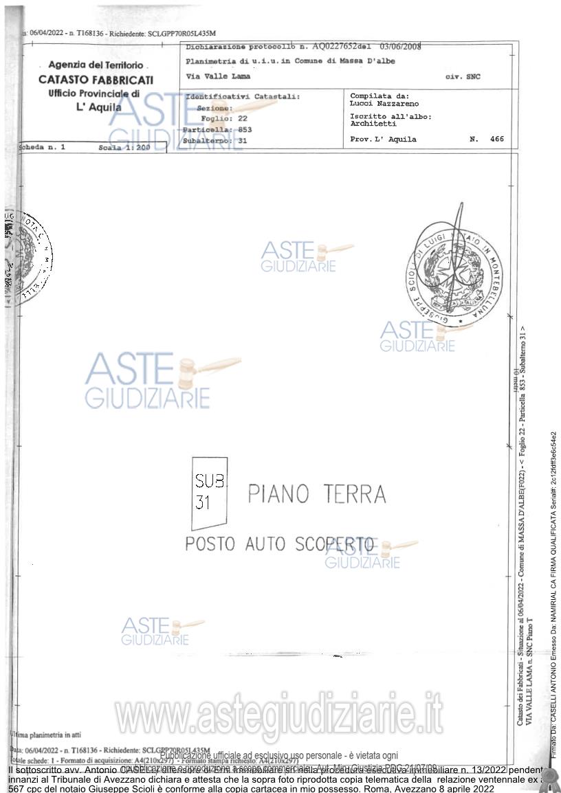 Planimetria del bene