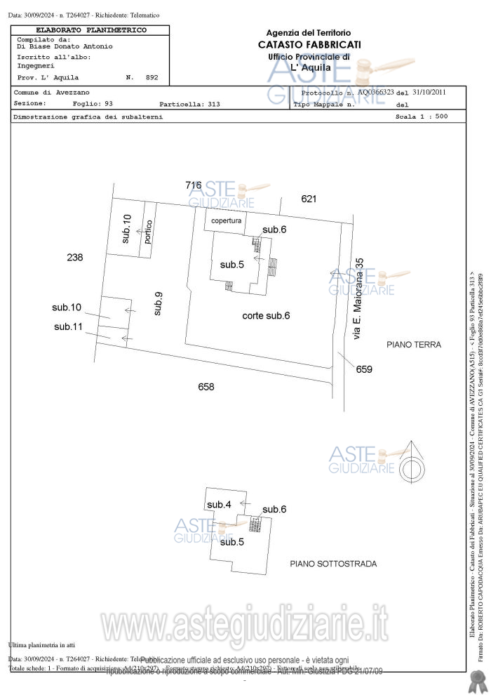 Planimetria del bene