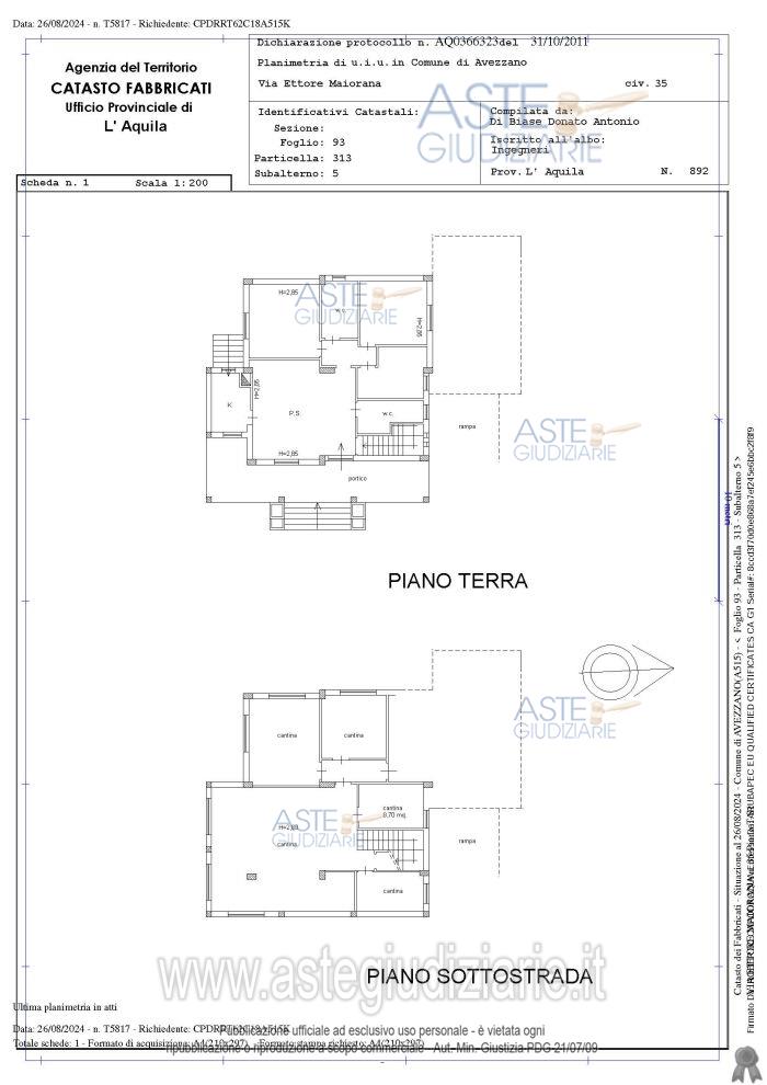 Planimetria del bene