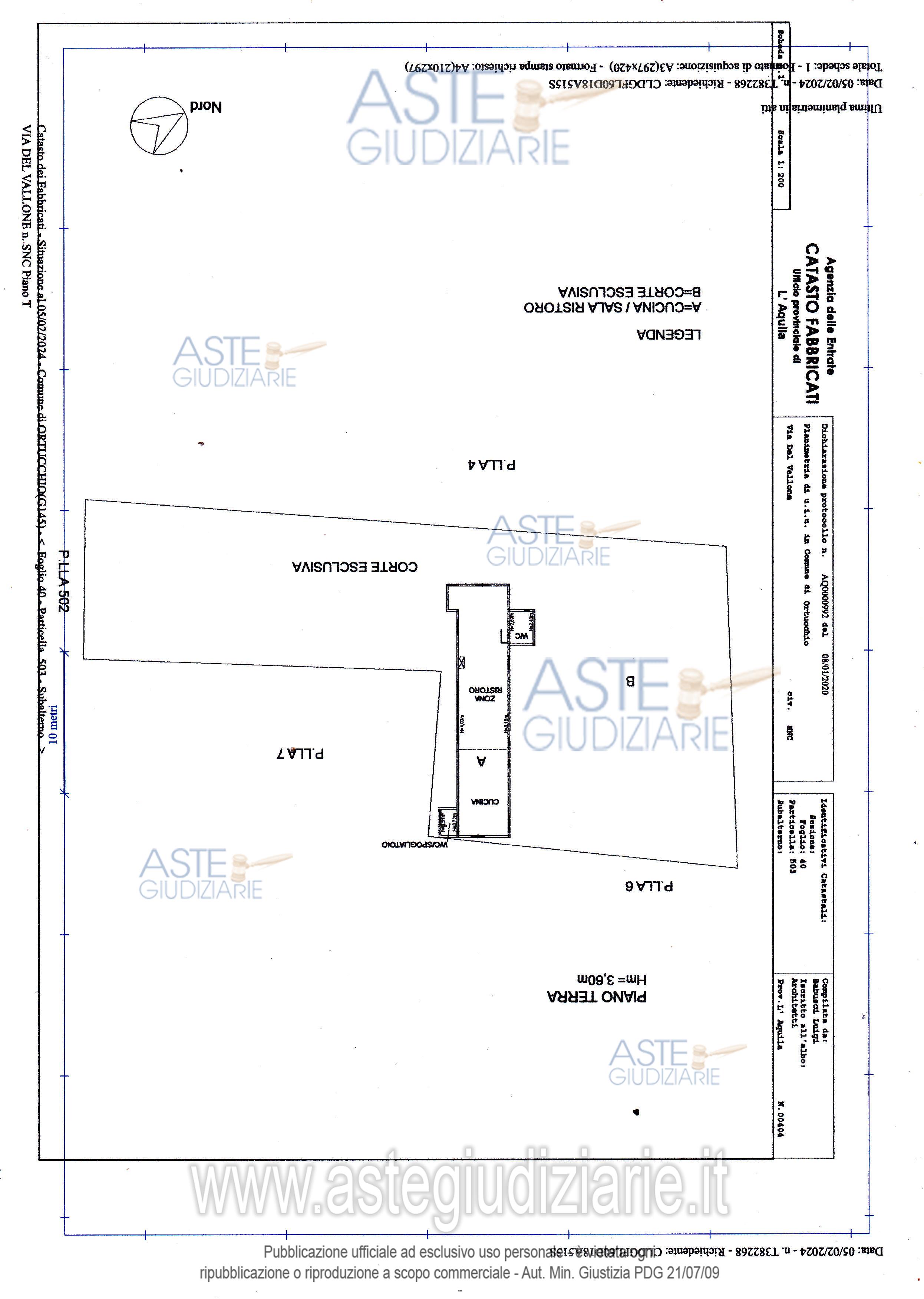 Planimetria del bene