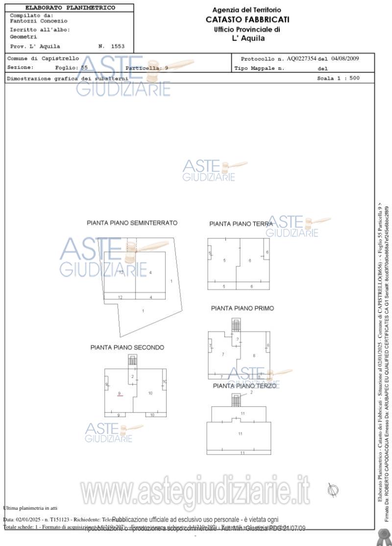 Planimetria del bene