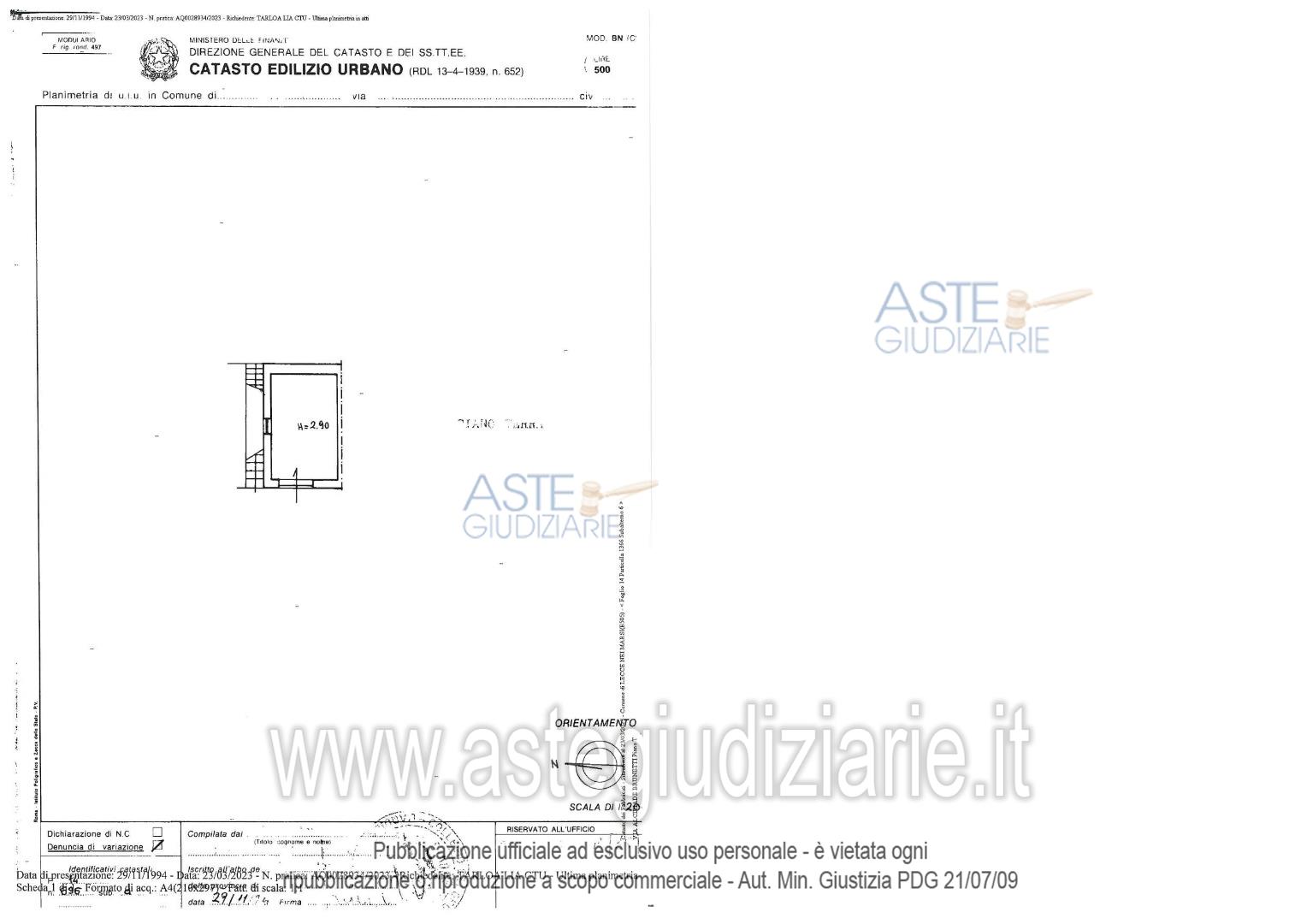 Planimetria del bene