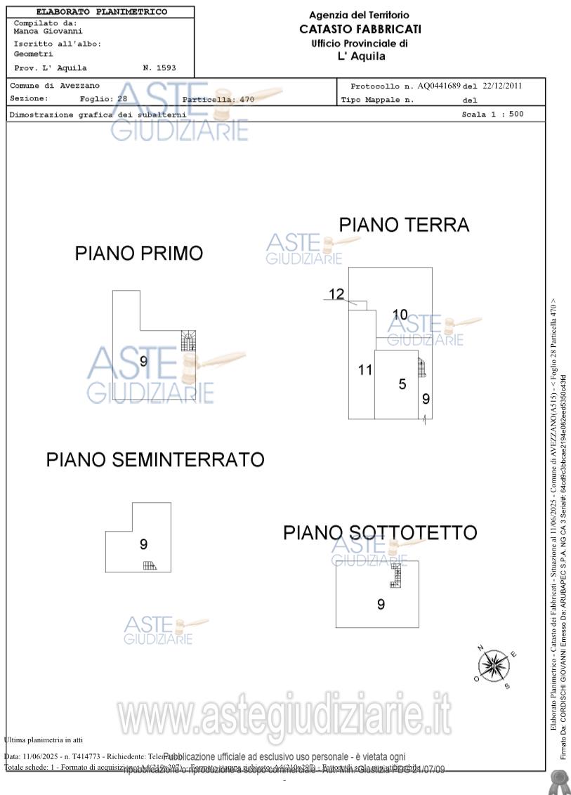 Planimetria del bene