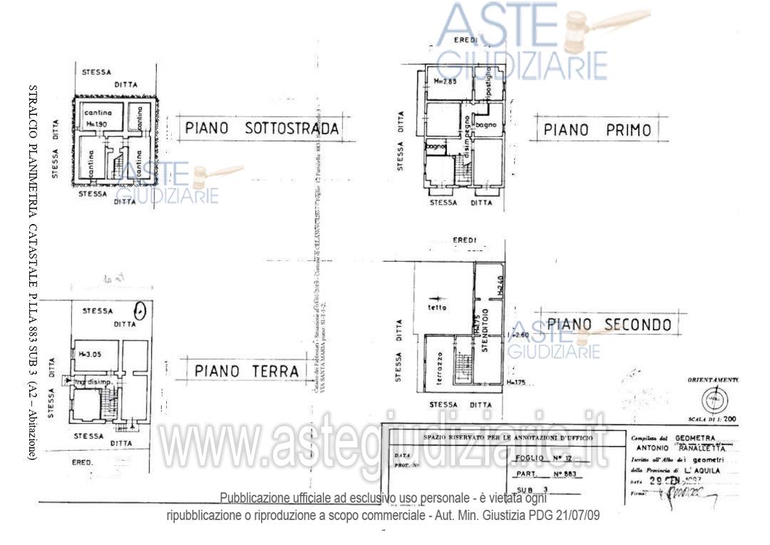Planimetria del bene