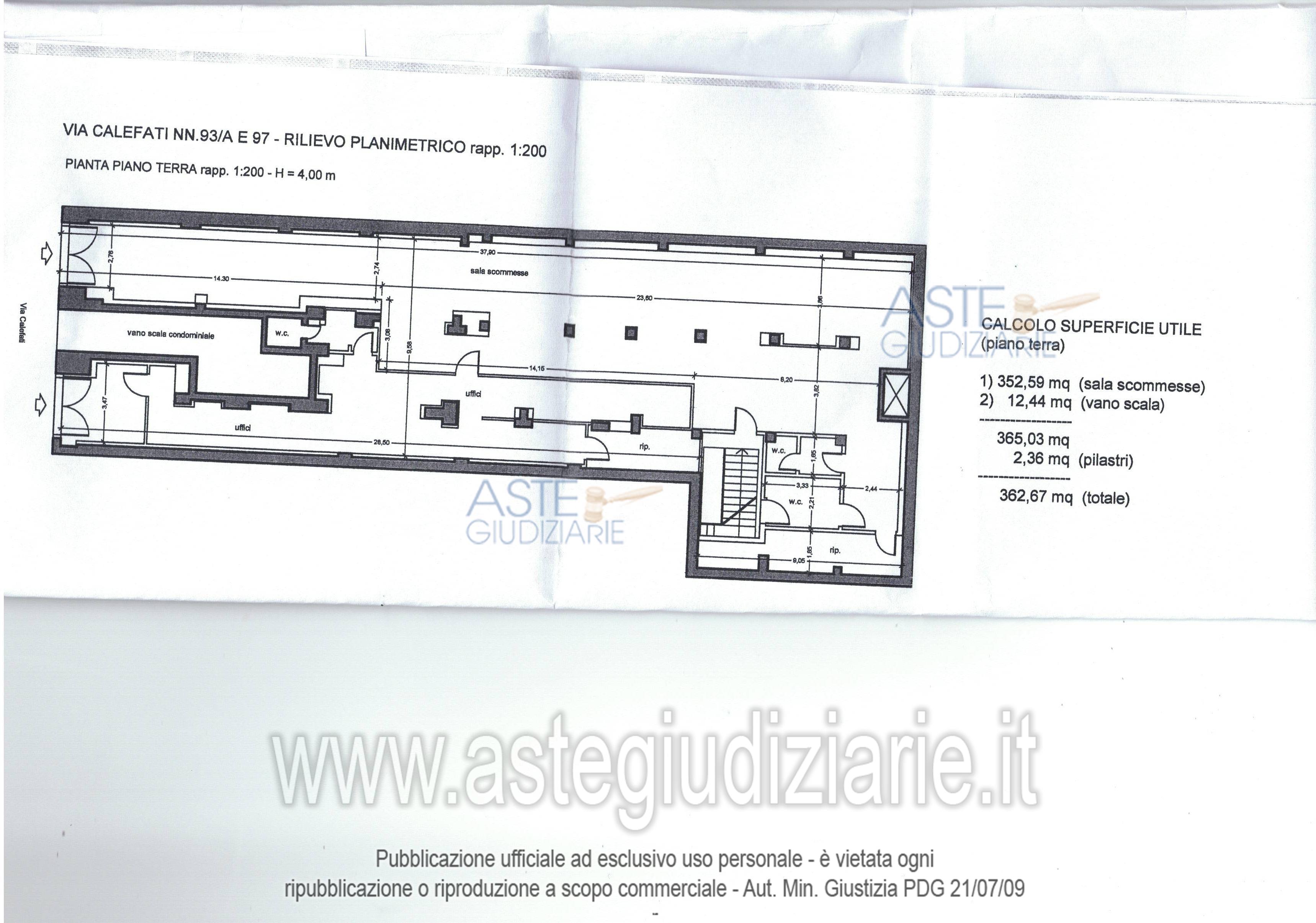 Planimetria del bene