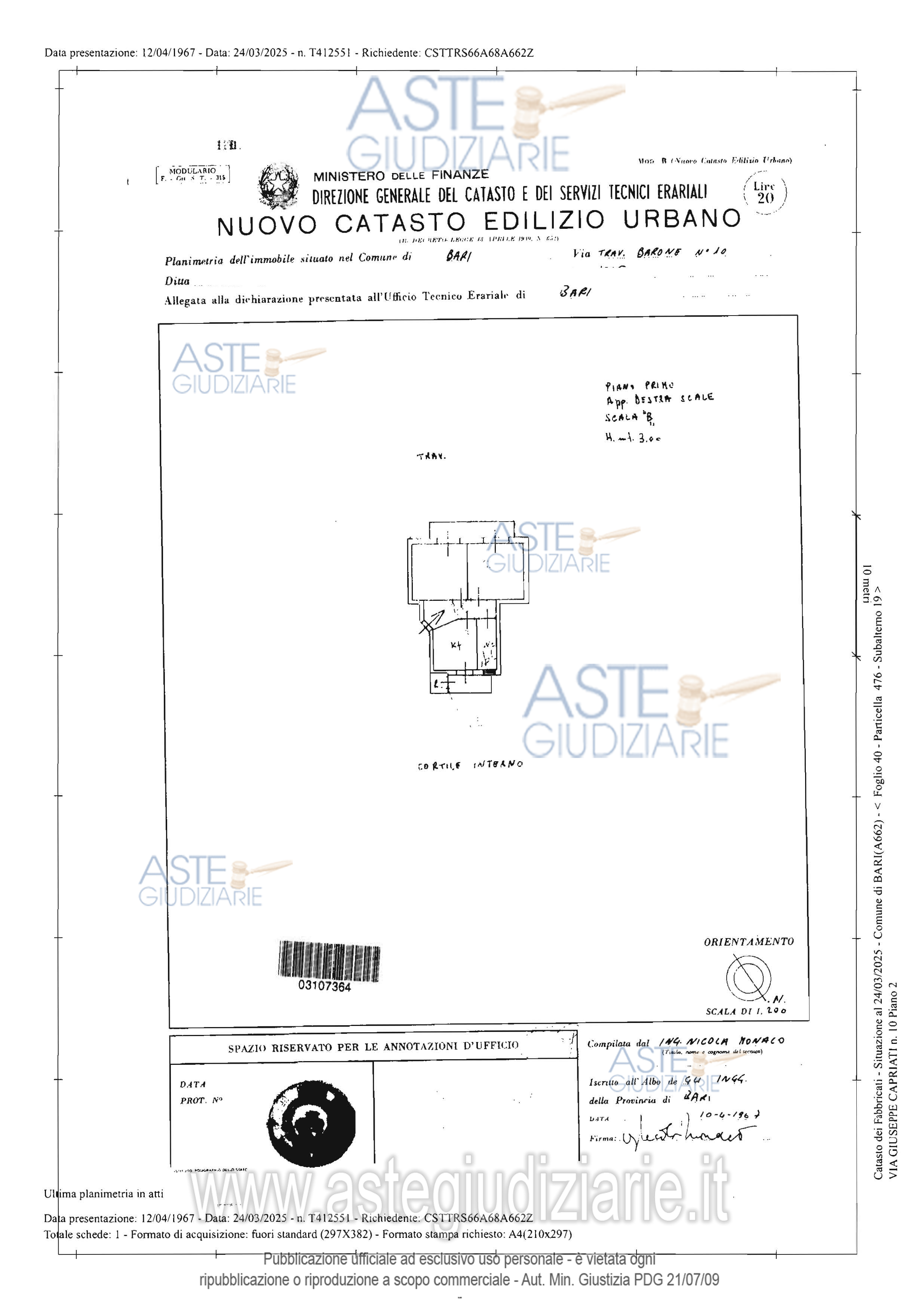 Planimetria del bene