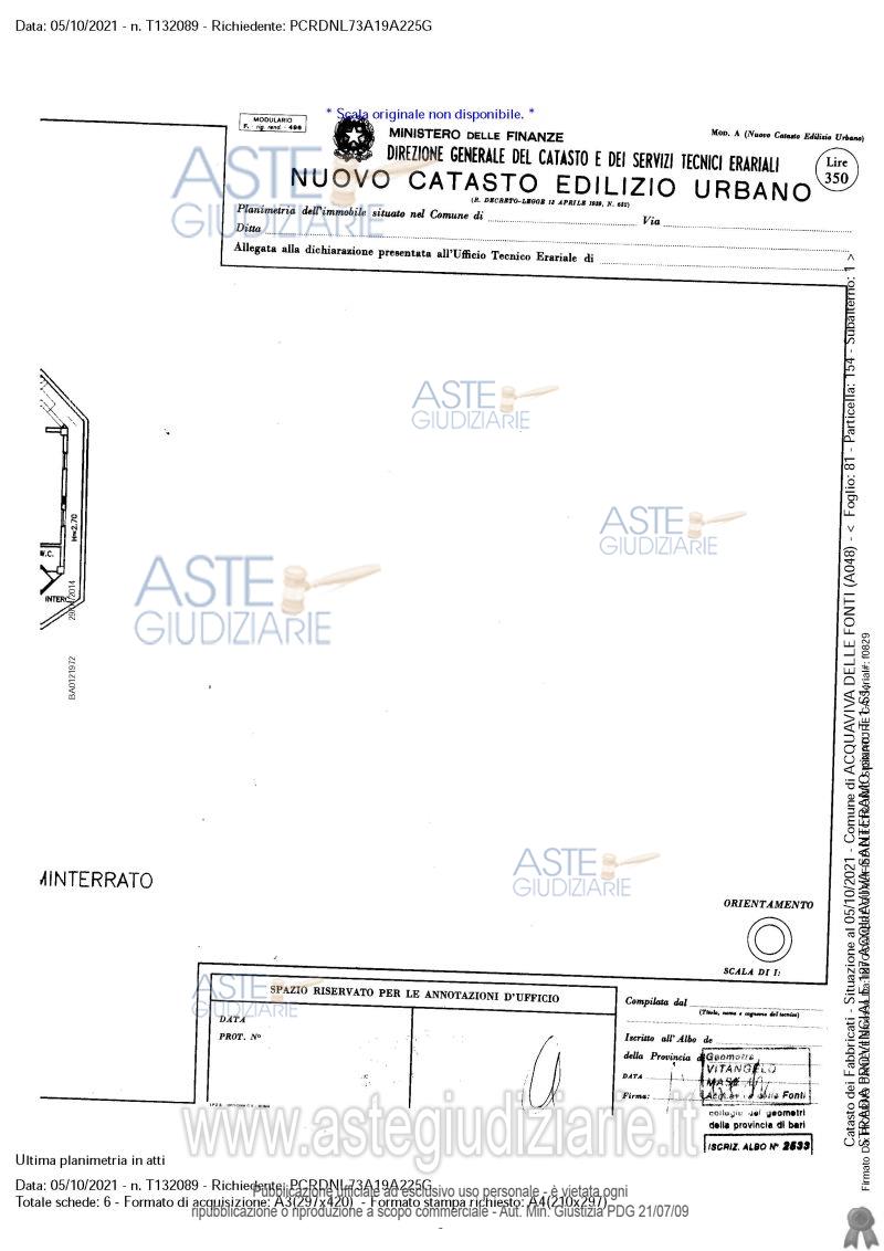Planimetria del bene