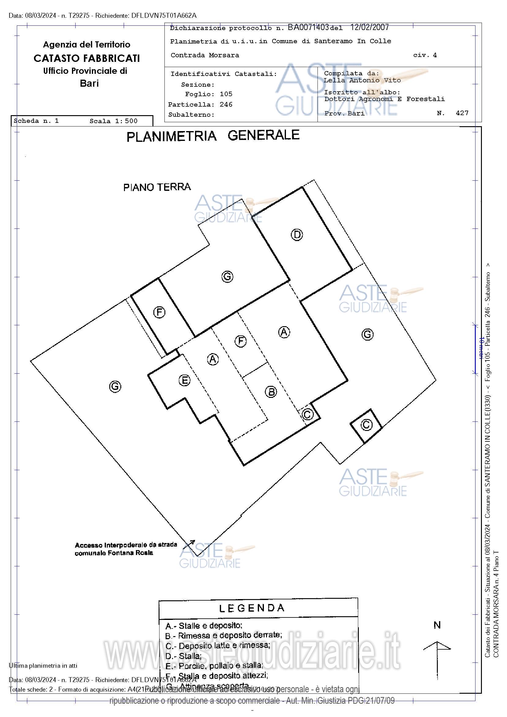 Planimetria del bene