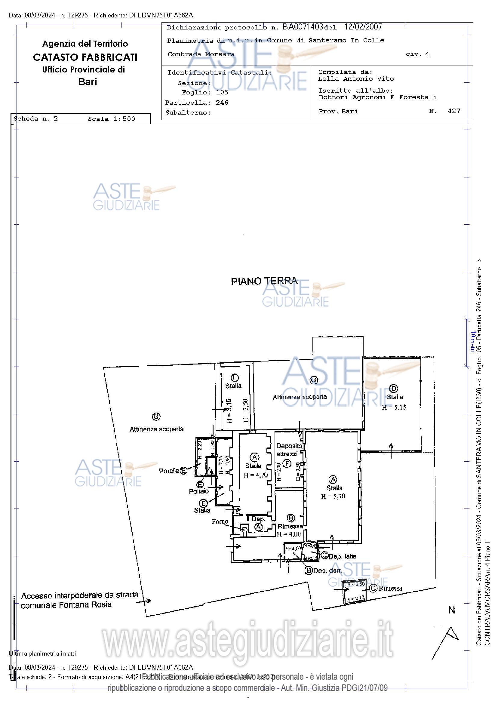 Planimetria del bene