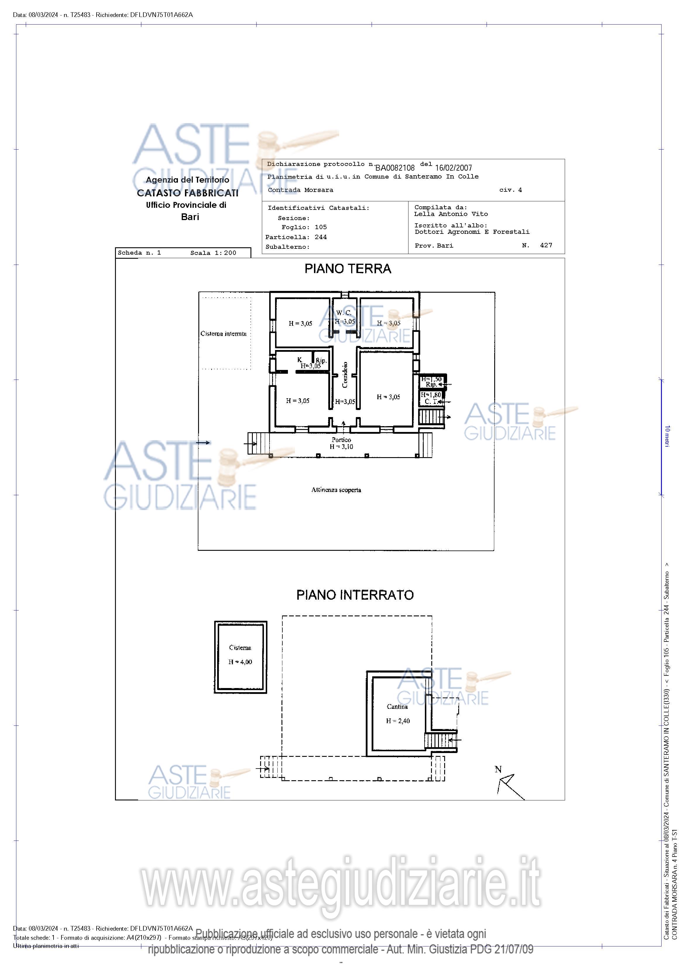 Planimetria del bene