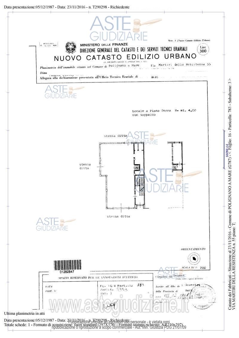 Planimetria del bene