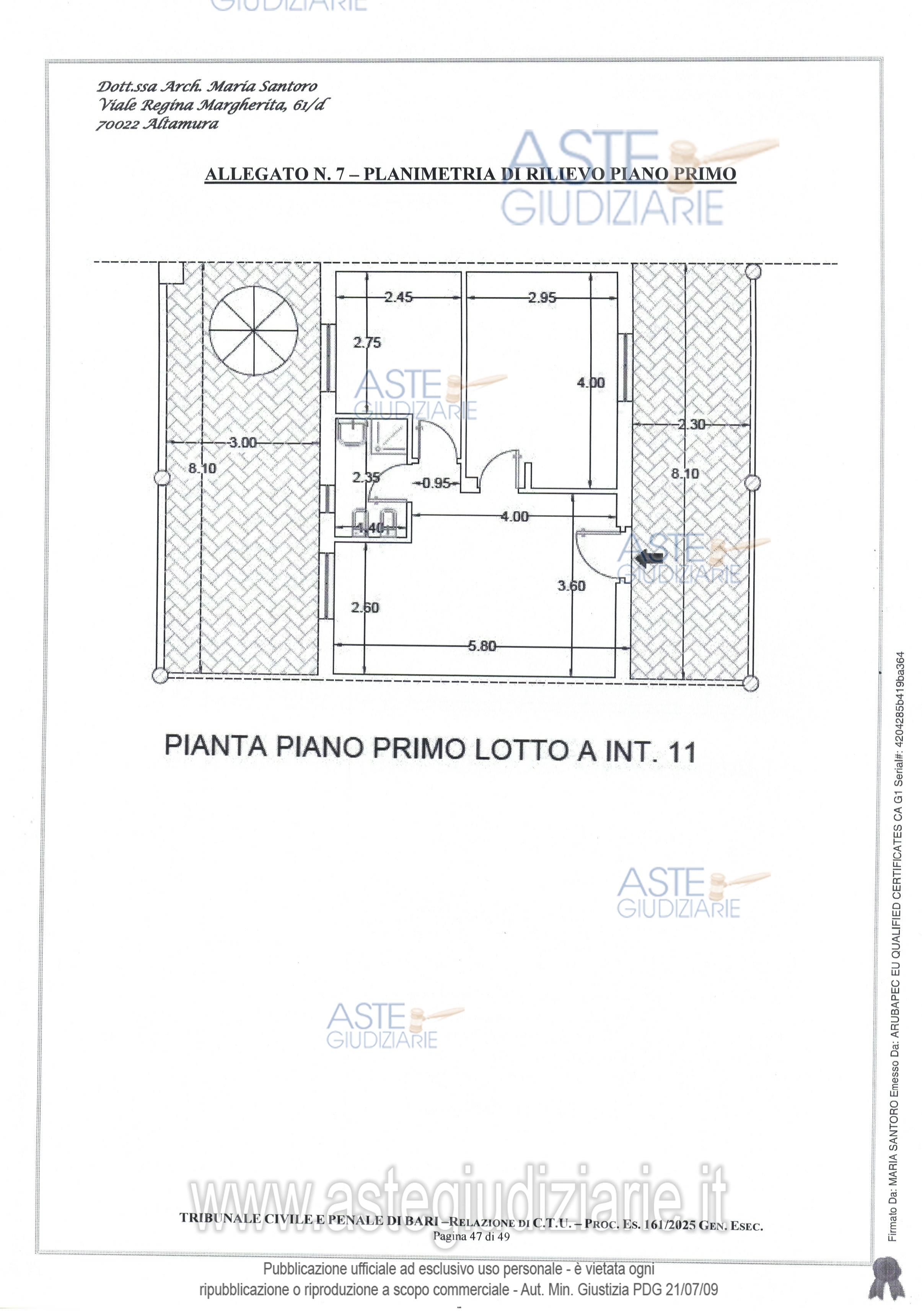 Planimetria del bene