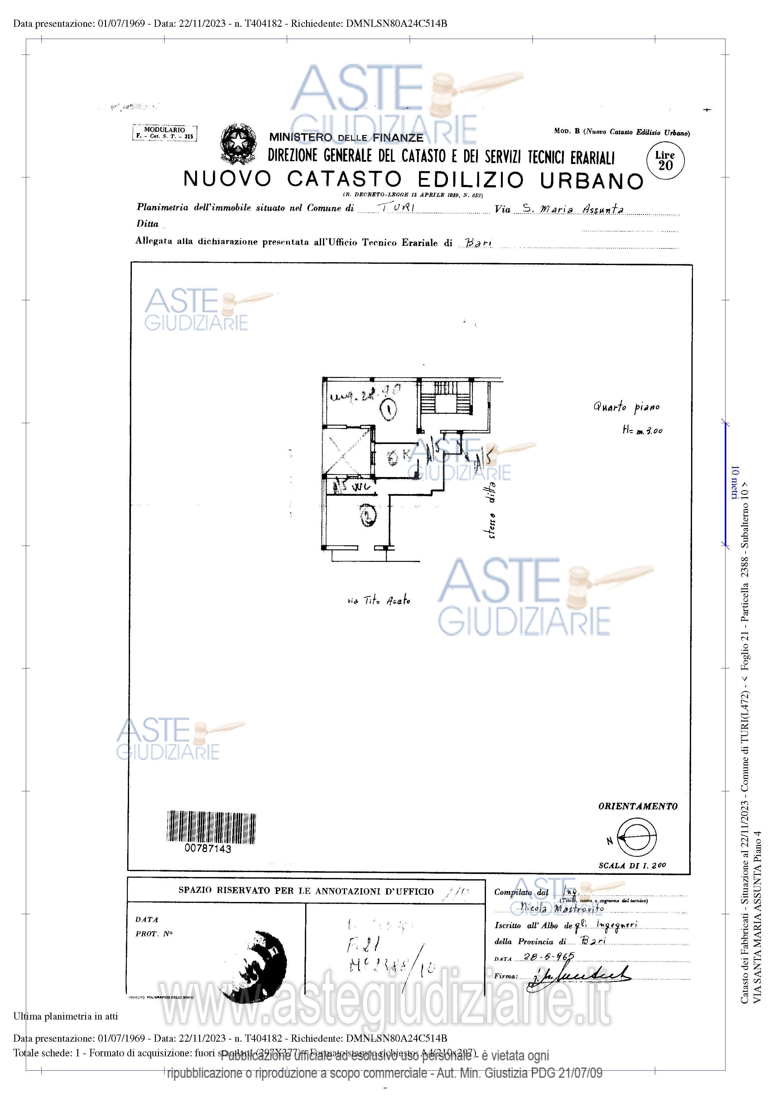 Planimetria del bene