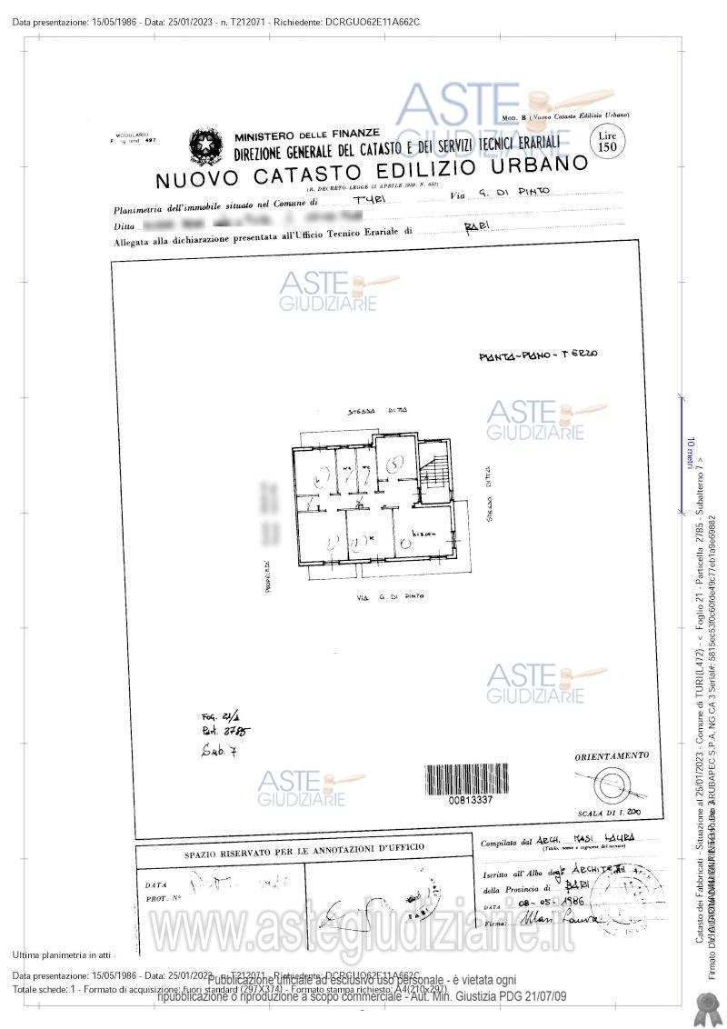 Planimetria del bene