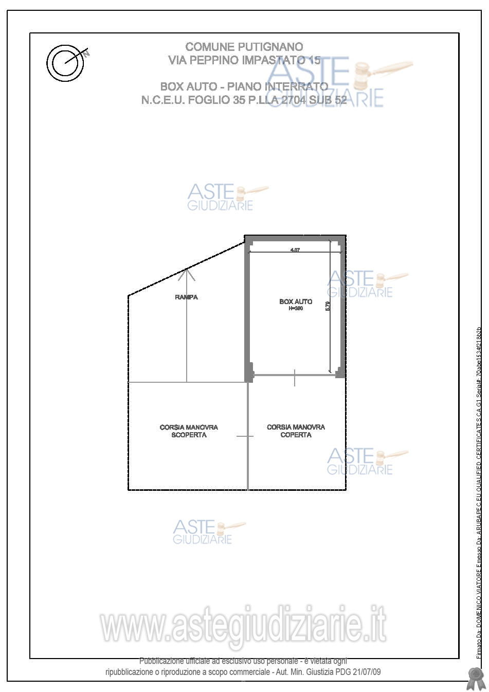 Planimetria del bene