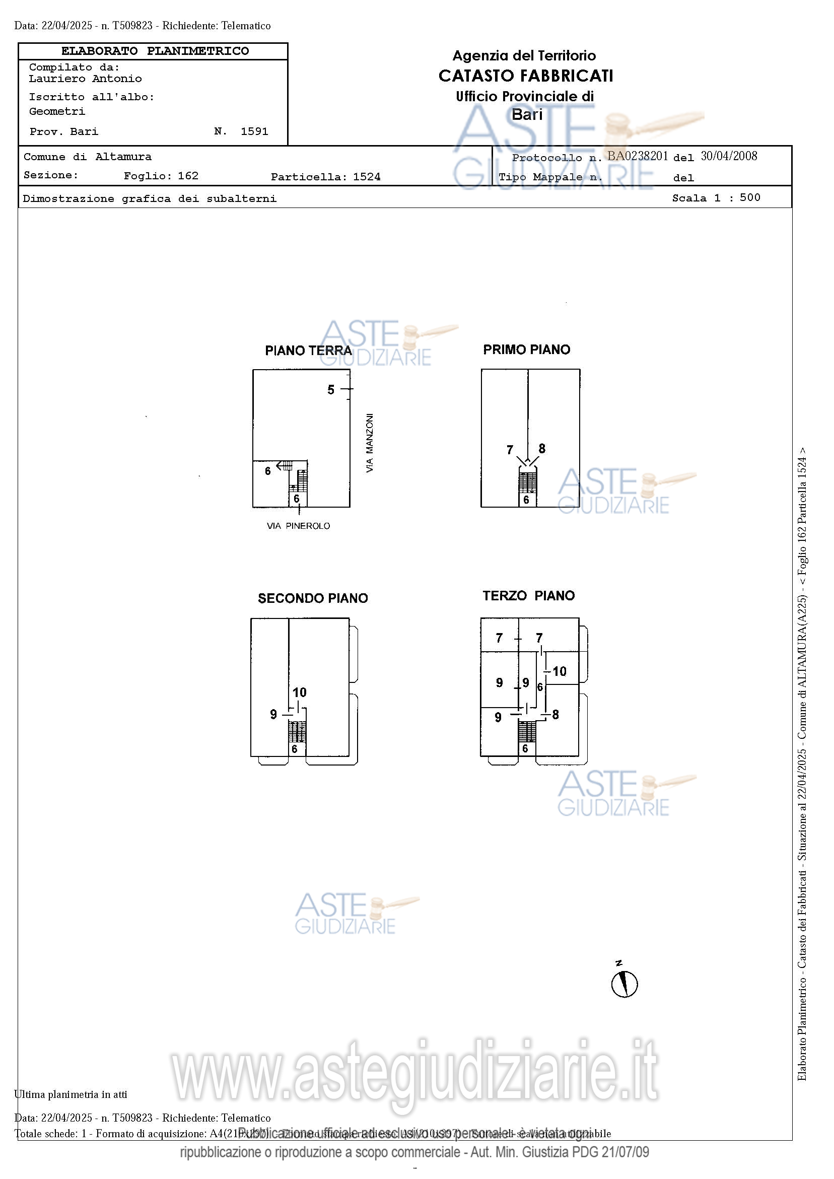 Planimetria del bene